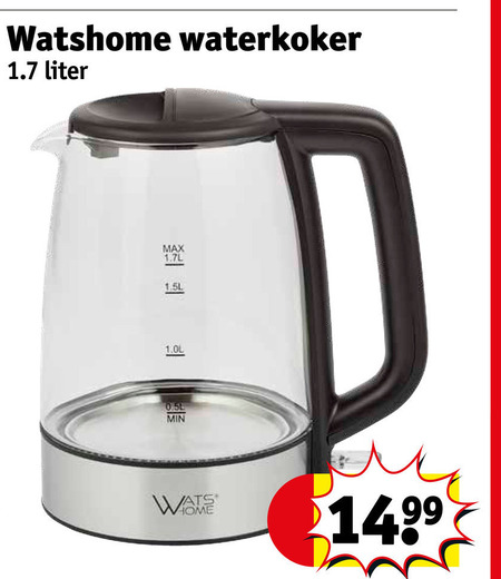 watshome waterkoker liter min home love folder aanbieding bij Kruidvat Watshome waterkoker folder aanbieding bij Kruidvat - details