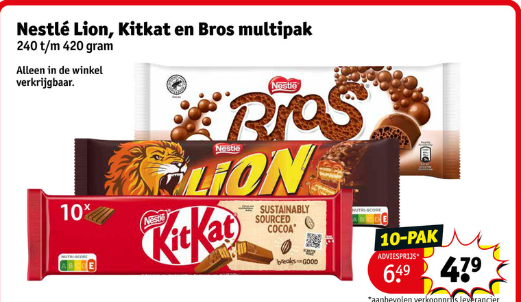 Lion   chocoladereep folder aanbieding bij  Kruidvat - details