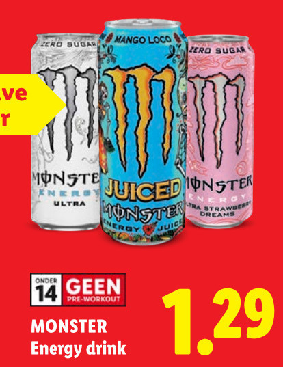 Monster   energiedrank folder aanbieding bij  Lidl - details
