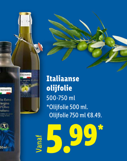 Italiamo   olijfolie folder aanbieding bij  Lidl - details