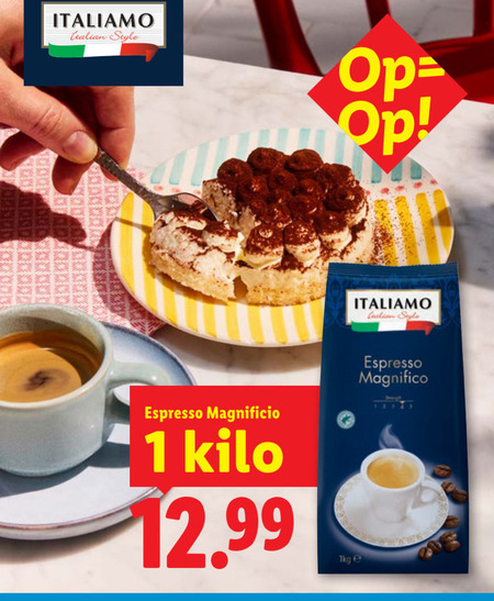 Italiamo   koffiebonen folder aanbieding bij  Lidl - details