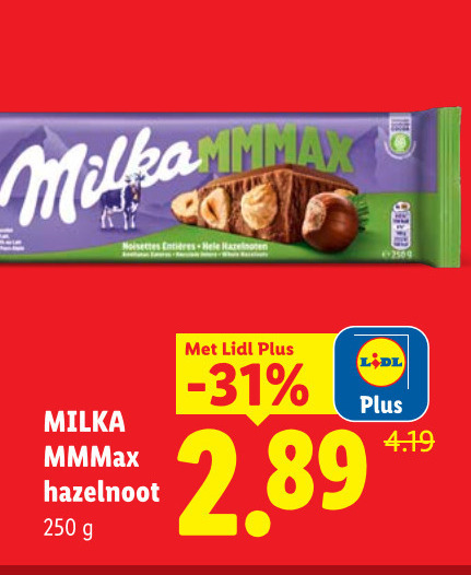 Milka   chocolade folder aanbieding bij  Lidl - details