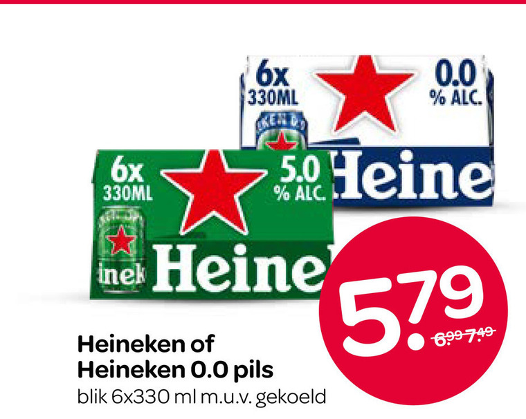 Heineken 0.0   blikje bier folder aanbieding bij  Spar - details