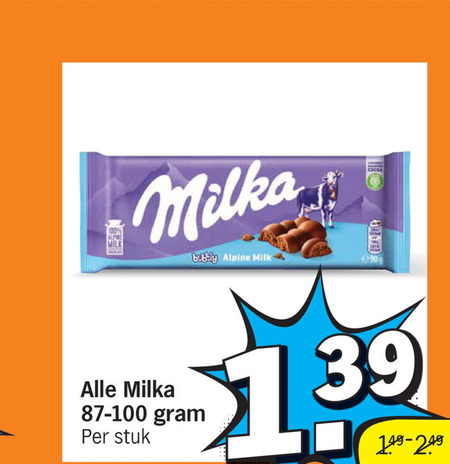 Milka   chocolade folder aanbieding bij  Albert&nbsp;Heijn - details