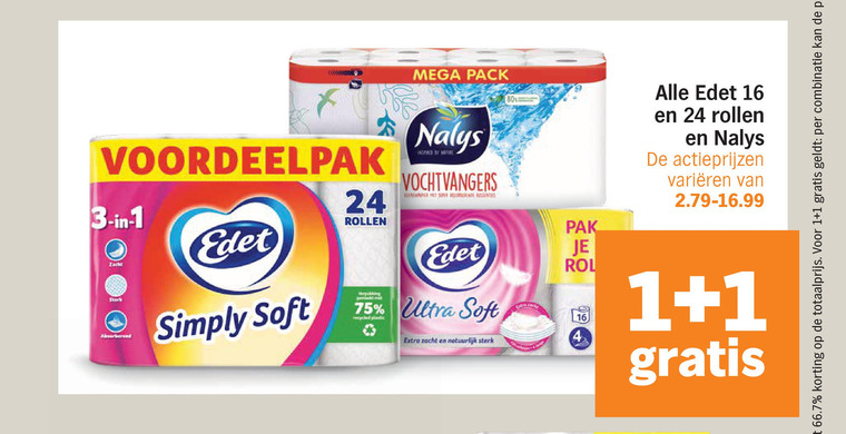 Nalys   keukenpapier, toiletpapier folder aanbieding bij  Albert&nbsp;Heijn - details