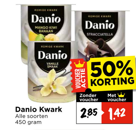 Danone Danio   kwark folder aanbieding bij  Vomar - details