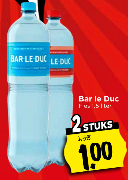 Bar le Duc   mineraalwater folder aanbieding bij  Vomar - details