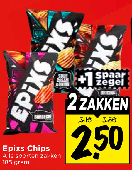 chips 2 barbecue sour cream onion soorten zakken sx spaar zegel origin 50 folder aanbieding bij Vomar