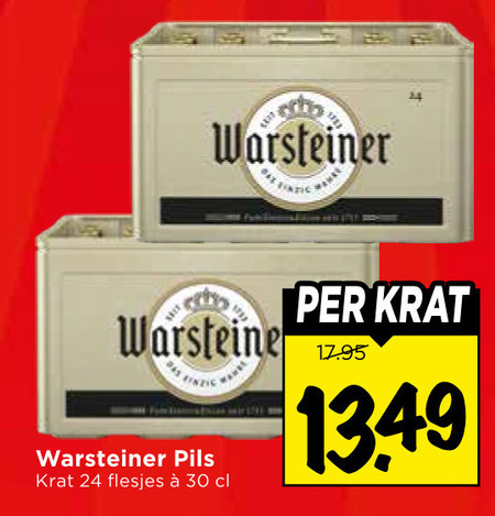 Warsteiner   krat bier folder aanbieding bij  Vomar - details