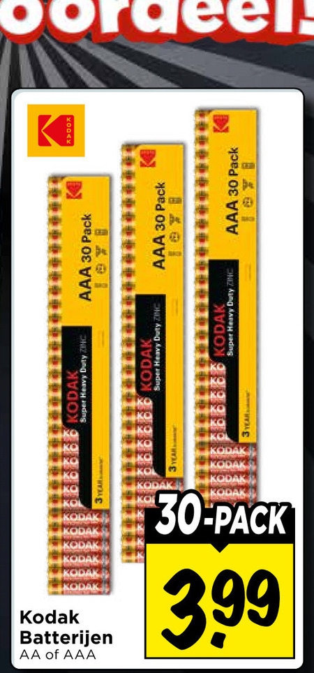 Kodak   batterij folder aanbieding bij  Vomar - details