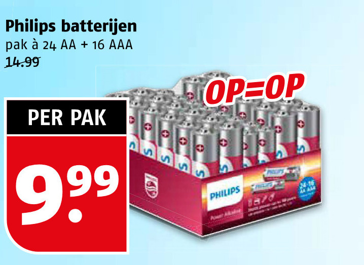 Philips   batterij folder aanbieding bij  Poiesz - details
