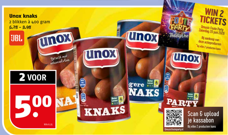 Unox   knakworst folder aanbieding bij  Poiesz - details