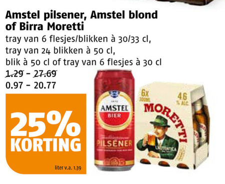 Amstel   blikje bier folder aanbieding bij  Poiesz - details