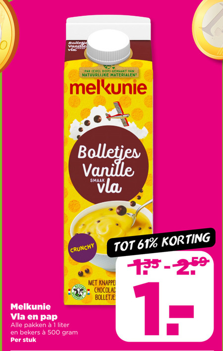 Melkunie   vla folder aanbieding bij  Plus - details