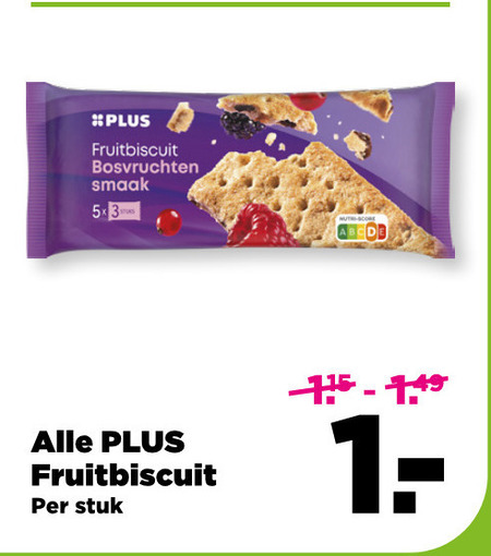 Plus Huismerk   fruitbiscuit folder aanbieding bij  Plus - details