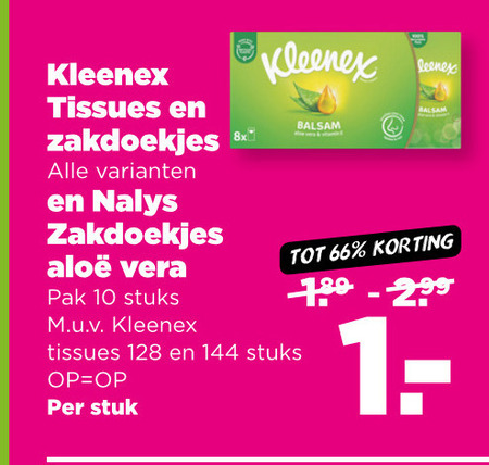 Kleenex   zakdoek, tissue folder aanbieding bij  Plus - details