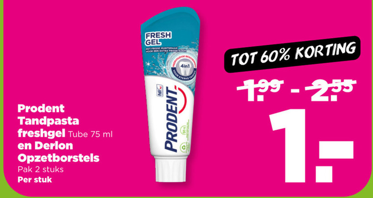 Prodent   tandpasta folder aanbieding bij  Plus - details