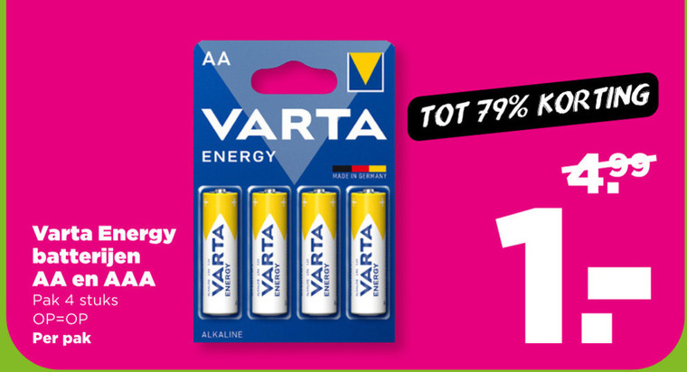 Varta   batterij folder aanbieding bij  Plus - details
