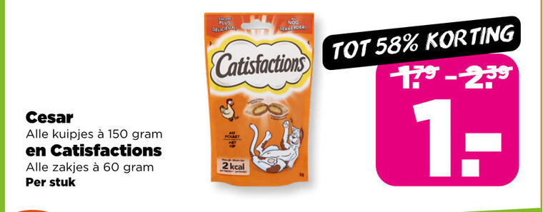 Cesar   kattenvoer, hondenvoer folder aanbieding bij  Plus - details