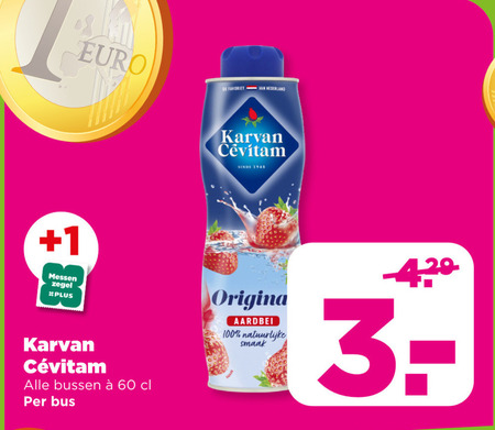 Karvan Cevitam   limonadesiroop folder aanbieding bij  Plus - details