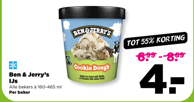 Ben and Jerrys   ijsspecialiteit folder aanbieding bij  Plus - details
