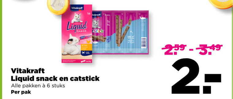 Vitakraft   kattensnacks folder aanbieding bij  Plus - details