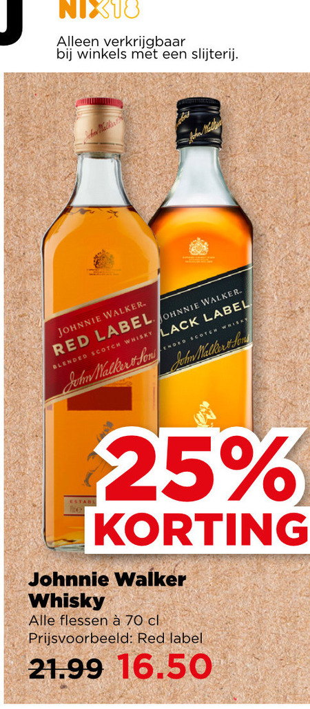 Johnnie Walker   whisky folder aanbieding bij  Plus - details