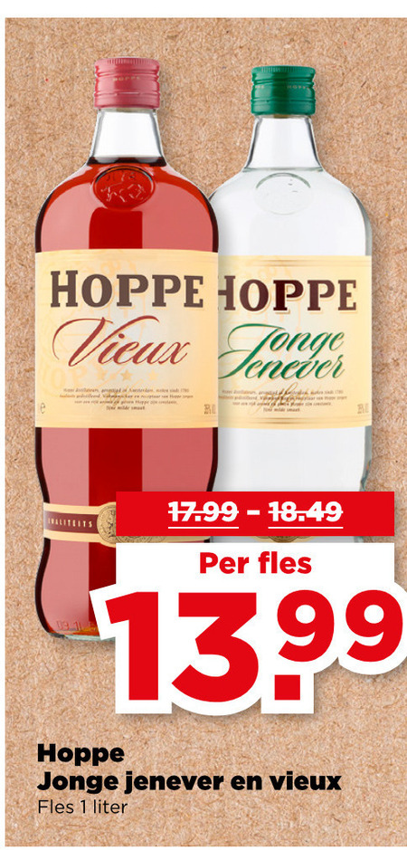 Hoppe   jenever, vieux folder aanbieding bij  Plus - details