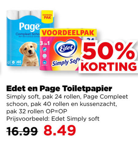 Edet   toiletpapier folder aanbieding bij  Plus - details