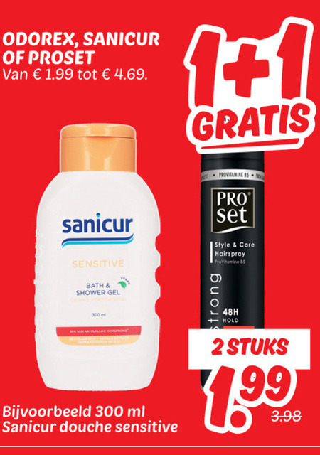 ProSet   hairspray, douchegel folder aanbieding bij  Dekamarkt - details