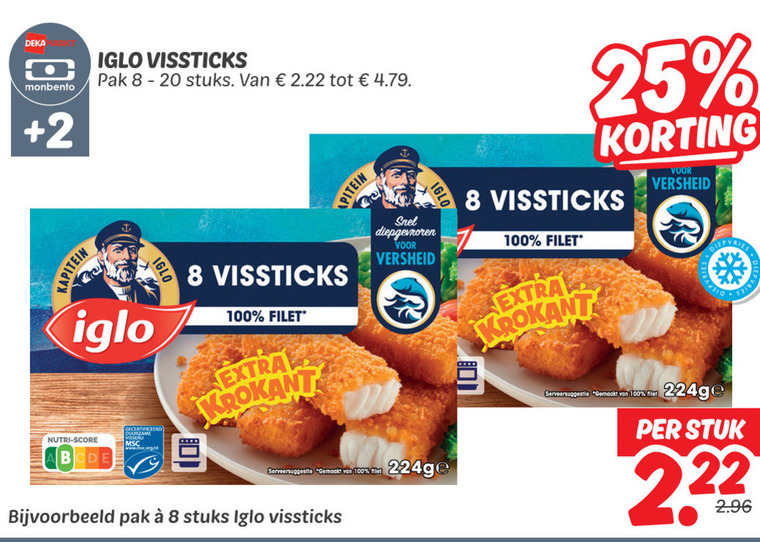 Iglo   vissticks folder aanbieding bij  Dekamarkt - details