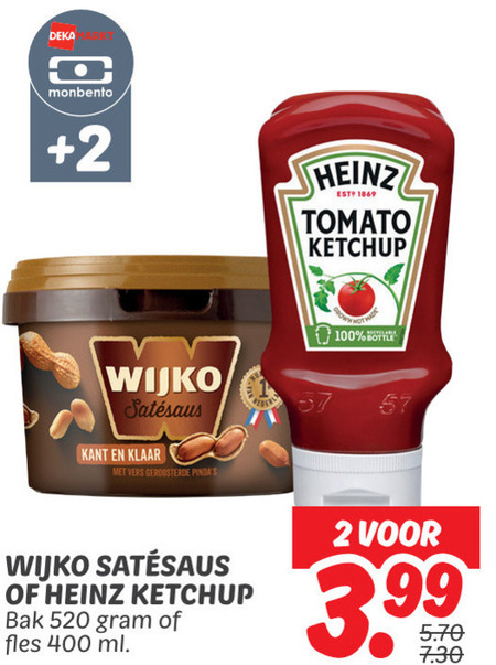 Wijko   tomatenketchup, satesaus folder aanbieding bij  Dekamarkt - details