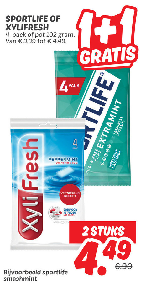 Sportlife   kauwgom folder aanbieding bij  Dekamarkt - details