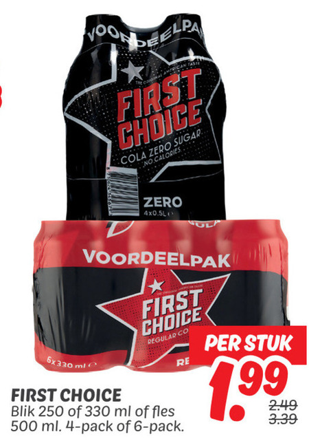 First Choice   cola folder aanbieding bij  Dekamarkt - details