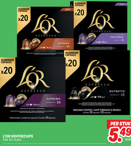 Douwe Egberts L Or   koffiecups folder aanbieding bij  Dekamarkt - details