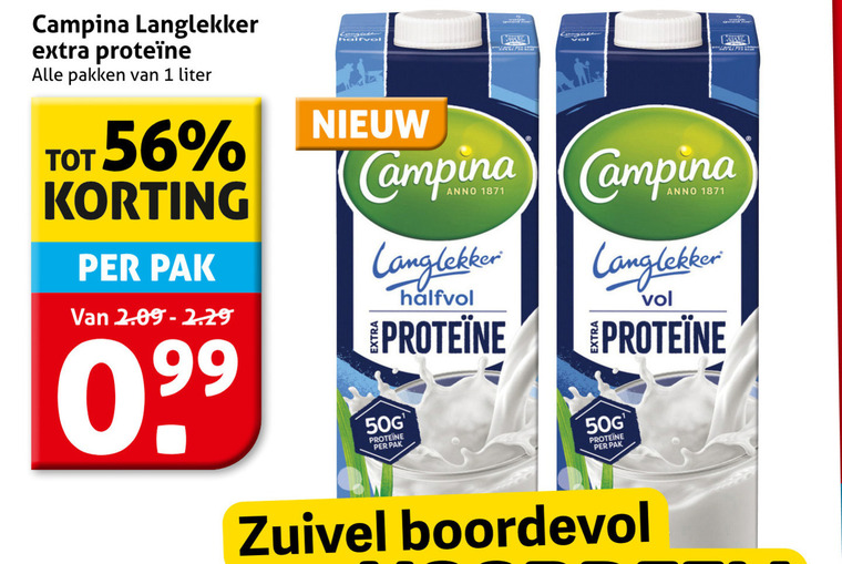 Campina   melk folder aanbieding bij  Hoogvliet - details