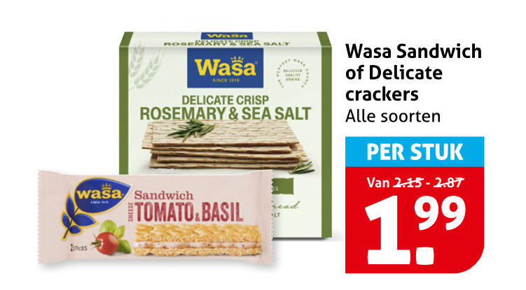 Wasa   crackers folder aanbieding bij  Hoogvliet - details