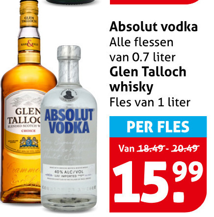 Absolut   whisky, wodka folder aanbieding bij  Hoogvliet - details