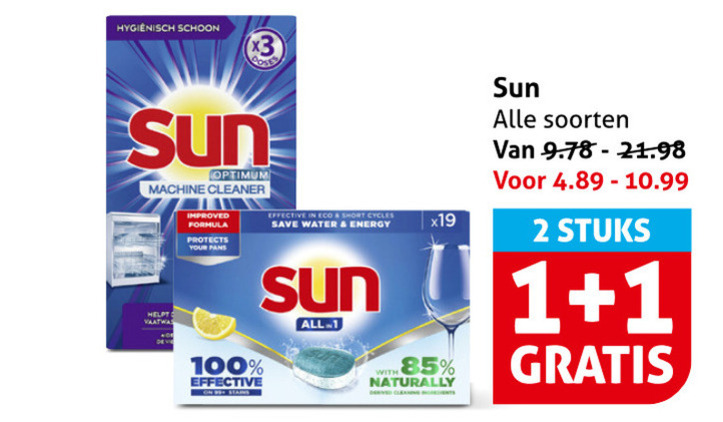 Sun   vaatwasmiddel folder aanbieding bij  Hoogvliet - details