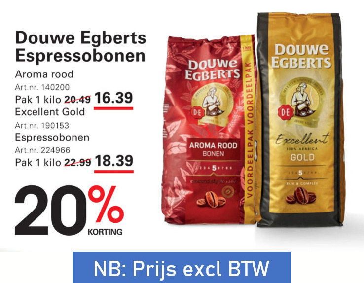 Douwe Egberts   koffiebonen folder aanbieding bij  Sligro - details