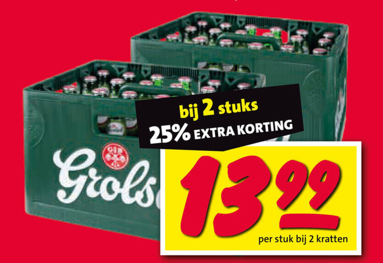 Grolsch   krat bier folder aanbieding bij  Nettorama - details