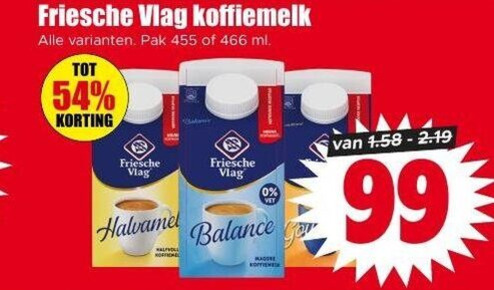 Friesche Vlag   koffiemelk folder aanbieding bij  Dirk - details