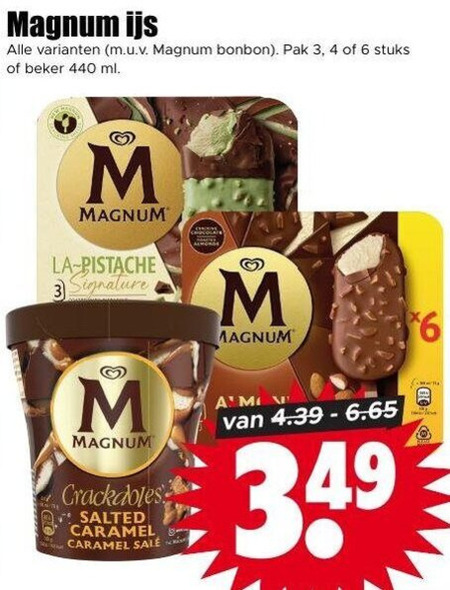 Magnum   ijslollies folder aanbieding bij  Dirk - details
