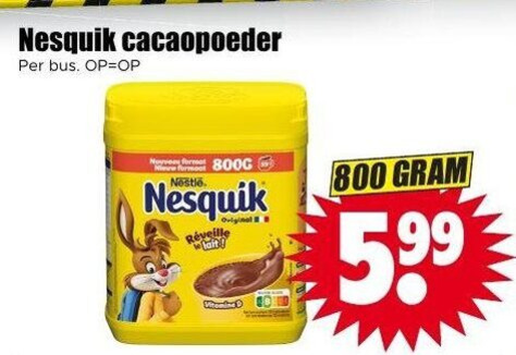 Nesquik   cacaopoeder folder aanbieding bij  Dirk - details
