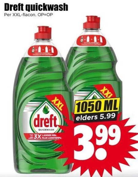 Dreft   afwasmiddel folder aanbieding bij  Dirk - details