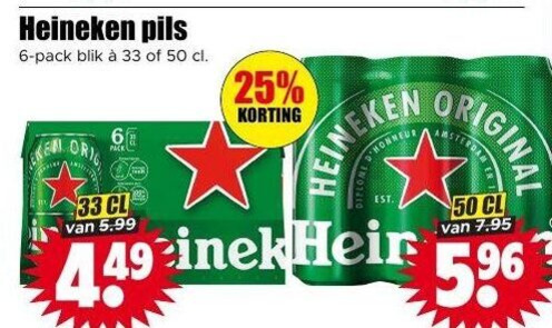 Heineken   blikje bier folder aanbieding bij  Dirk - details