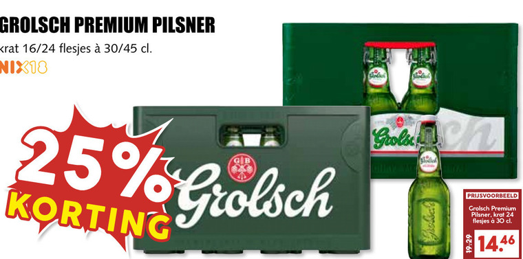 Grolsch   krat bier folder aanbieding bij  MCD&nbsp;Supermarkt&nbsp;Basis - details