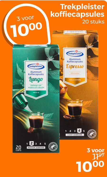 Trekpleister Huismerk   koffiecups folder aanbieding bij  Trekpleister - details
