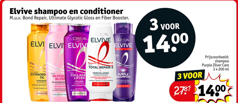 Elvive   shampoo, conditioner folder aanbieding bij  Kruidvat - details