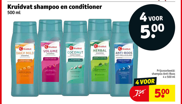 Kruidvat Huismerk   shampoo, conditioner folder aanbieding bij  Kruidvat - details